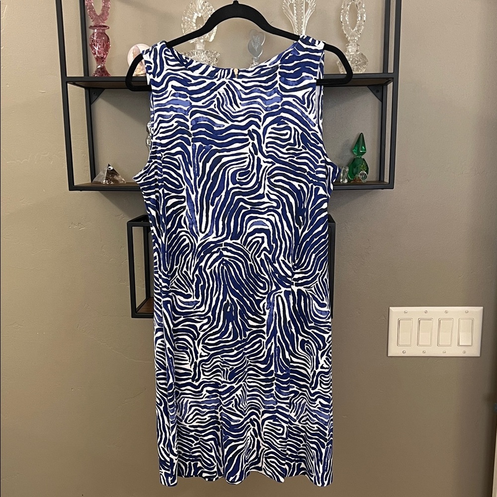 Tommy Bahama Navy and White Zebra Pattern Dress Size L